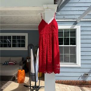 Chicwish Vibrant Red Lace Dress